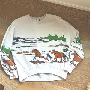 Free People Running Horses Oversized Crewneck sweatshirt